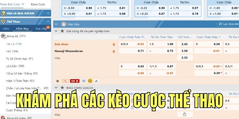 Khám phá các kèo cược thể thao đa dạng tại Vin88
